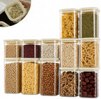 12-Pack Square Glass Pantry Storage Containers Set with Glass Lids by CozNido