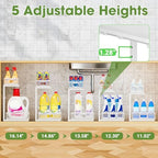 Under Sink Organizer 2-Pack, Metal 2-Tier Pull-Out Cabinet Shelf with Slide-Out Mesh Drawers, Height Adjustable, Space-Saving Under Sink Storage Racks for Kitchen, Bathroom, Laundry Room, White - Image 5