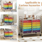 COSTWAY 12-Drawer Rolling Storage Cart, Utility Storage Organizer Cart - Image 7