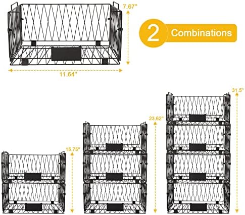 2 PACK XXL Stackable Wire Baskets for Pantry Organization and Storage - Image 3