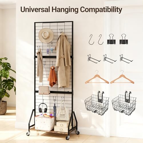ELYKEN Foldable Grid Wall Panels, 5.7 x 2 FT Movable Gridwall Display Rack - Image 6