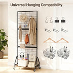 ELYKEN Foldable Grid Wall Panels, 5.7 x 2 FT Movable Gridwall Display Rack - Image 6