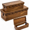 Patelai 2 Pcs Wooden Cable Management Box Scalloped Edge by Patelai