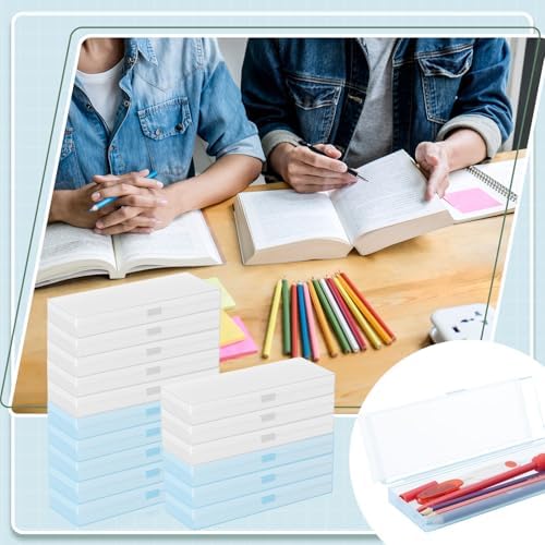 Fainne 24 Plastic Pencil Case Bulk, Single Layer, White, Blue, S - Image 6