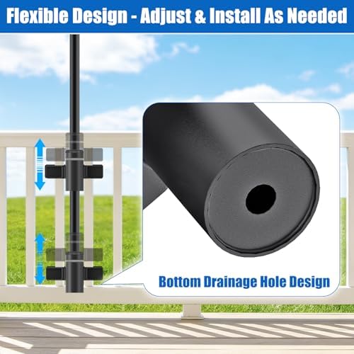 KingDolly No Drill Umbrella Deck Mount, Deck Railing Umbrella Holder Clamp - Image 6