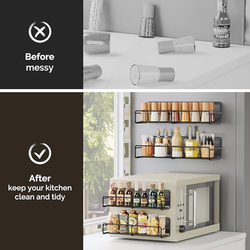 Mystozer Metal Magnetic Spice Rack for Refrigerator Black, 3 Pack - Image 5