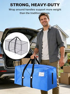 HOMESURE Supports 200lbs Heavy Duty Moving Bags - Strong Zipper & Wrap-Around Handles - Water-Resistant Storage Totes, Durable Alternative to Moving Boxes - 8 Pack - Sky Blue - Image 2