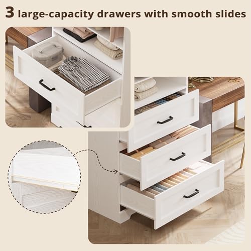 IRONCK Freestanding Closet System with Adjustable Shelves & 3 Drawers - Image 5