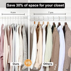 TOPIA HANGER White Wooden Hangers 30 Pack, 0.28 inch Slim Wood Clothes Hanger with Flat Design and Smooth Notches, Lightweight & Durable Space Saving Hangers for Shirt, Coat, Camisole-CT31W - Image 6