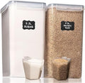Shazo 2 PC (9.5L | 321 Oz) Extra Large Bulk Food Storage Containers with Airtight Lids for Flour, Sugar, Rice, Cereal & Pasta - Leakproof, BPA-Free Plastic Canisters for Kitchen & Pantry Organization by Shazo