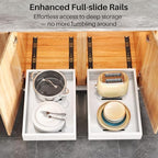 2Pack Pull out Cabinet Organizer, 21"Deep, Heavy Duty Full-extension Slide out Drawers for Kitchen Cabinet, Roll out Shelf Storage with Nano Adhesive for Pots,12"W x 21"D x 3.1"H, White - Image 4