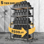 REIBII 2030LBS Storage Shelves 5 Tier Garage Shelving Heavy Duty Metal Shelving Adjustable Metal Shelf for Garage Pantry Closet Kitchen Basement 28" W x 13.9" D x 60.1" H - Image 4