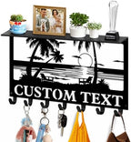 Dyoart Custom Beach Theme Key Holder Wall Mount with Shelf, Home Decor Gift by Dyoart