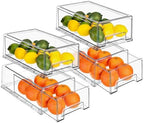 Sorbus Clear Stackable Storage Drawers for Refrigerator (Medium, 4 Pack) - Image 5