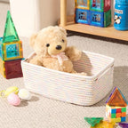 MiniArk Small Storage Baskets for Organizing | Closet Organizer Bins | Shelf Toy Basket | Woven Rope Baskets | Cube Decorative Box | Shallow Basket | 13x8.5x5.1” | 4 Packs Rainbow - Image 4
