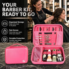 Boobowl Hard Travel Case for Hair Clippers, Barber Tool Organizer,Rose Red - Image 7