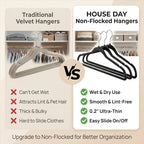 HOUSE DAY Black Plastic Hangers 60 Pack, Ultra-Thin Heavy Duty Non-Velvet - Image 6