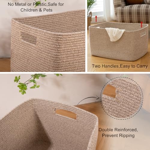 OIAHOMY 118L XXXLarge basket for storage, Oversized Blanket Basket Brown - Image 6