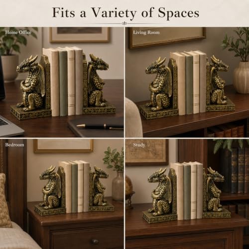 Dragon Bookends - Decorative Book Ends for Shelves - Image 6