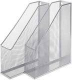 MyGift Silver Wire Mesh Document Holder, Wall Mounted or Desktop Magazine and File Rack, Set of 2 - Image 5