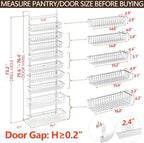 POKIPO 9 Tier Over The Door Pantry Organizer, 2 in 1 Wall Mount or Hanging Spice Rack with Adjustable Deep Basket, Heavy-Duty Seasoning Organizer and Storage for Kitchen Cabinet Closet Bathroom - Image 2