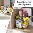 SUEH DESIGN Under Sink Organizers and Storage 2 Pack, 2-Tier Pull Out - Image 3