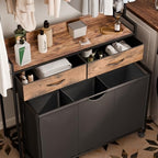 Mondeer 150L Laundry Sorter with Hanging Rack, 3 Compartments, 2 Drawers - Image 4