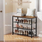 4 Tier Metal Shoe Rack for Entryway, 31" Wide Shoe Storage Organizer - Image 2