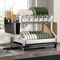 2 Tier Dish Drying Racks Oversink Stainless Steel Dish Drying Rack by mfanchan