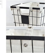 Handmade -Open Storage Bread Food Basket,Kitchen Cabinet and Pantry Storage Organizer Bin & Containers- Two Cut-Out Handles Wire Metal with Canvas Lining 13x10x7.5 Inches Black - Image 2