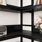 IRONCK Corner Bookshelf 6 Tiers, Industrial Corner Bookcase with Baffles Etagere, L Shaped Bookshelves with Metal Frame, Corner Shelf Storage Rack for Living Room Home Office - Image 6
