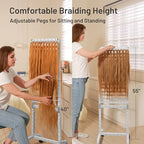 Yumkfoi 280 Pegs Braiding Hair Rack, 2-Sided Braiding Rack with Wheels - Image 4