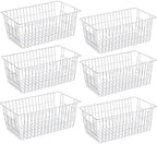 Slideep Farmhouse Freezer Baskets Organizer Storage Bins Large Organizer Baskets for Storage, Office, Bathroom, Pantry Organization Storage Bins Rack with Handles 6 Pack by WelcometotheSlideep