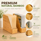 Yeaqee 2 Pcs Vertical File Folder Holder, Bamboo Desktop Organizer - Image 6