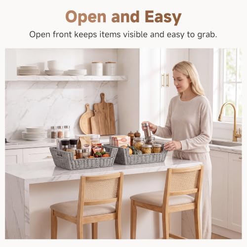StorageWorks Pantry Baskets for Organizing, Large Wicker Basket for Storage - Image 4