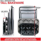Stock Your Home Chrome (2 Pack) Extra Tall Steel Baking Pan Organizer Rack for Cabinet Storage or Kitchen Counter, Cookie Baking Sheet Organizer with Dividers, Muffin Tin and Cutting Board Holder - Image 5