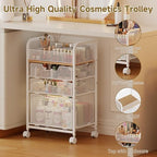 Jakyitvi Makeup Cart Organizer with 3 Drawers, Under Desk Storage Drawers,Floor Skincare & Makeup Organizer, Vanity Storage for Cosmetics, Nail Polish, Perfume, Makeup Brushes, Hair Tools, White - Image 7