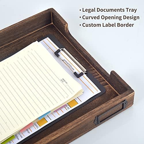 11 x 17 Paper Tray Organizer Legal Size Desk Tray Wooden Paper Tray Organizer Tabloid Size Document Folder for Engineering Office &Home Desktop Document Organizer - Image 7
