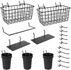 Pegboard Organizer Accessories 18 Pack, Peg Board Hooks Assortment (Black) by GCORE