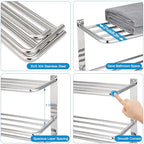 Towel Rack for Bathroom, DEWVIE 23 Inch Tower Holder with Tower Bars, SUS 304 Stainless Steel Lavatory Bath Towel Shelf Towel Hanger Wall Mount, 3-Tier (Brushed Nickel) - Image 4