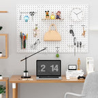 Peg Board Kit, Includes Pegboard and Accessories,with Hooks and Bins,Peg Board Wall Organizer for Office,Ornaments Display,Crafts Organization (129, White) - Image 6