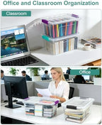 Storage Bins with Lids 6 Pack Clear Storage Containers, 7 Quart Stackable Plastic Containers with Secure Black Buckle Latch, Durable Storage Box Organizer for Pantry, Closet, Office & Classroom - Image 6