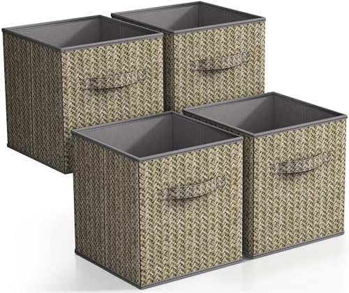 Sorbus 11 x 11 Storage Cubes, Foldable Fabric Bins (4 Pack) by Sorbus