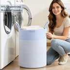 Blue Hamper Tall Woven Laundry Basket 80L Large - Image 4