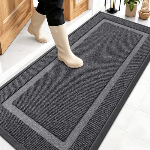 OLANLY Front Door Mat Outside 59x23, All-Season Heavy-Duty Rubber Doormat by OLANLY