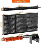 TORACK Metal Pegboard Wall Organizer 24x48 in, Tool Storage Pegboard, Black - Image 3