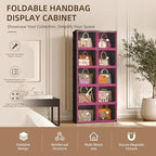 Purse Organizer for Closet, Handbag Storage, Black 5-Tier 10-Cubby - Image 4