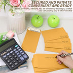 1000 Pack Money Envelopes 3.5x6.5in Brown Kraft Small Cash Envelopes Small Parts Envelopes with Gummed Flap for Home and Office Use, Small Item Organizer - Image 6