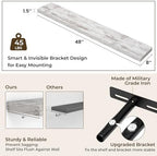RICHFOCUS Long Floating Shelves for Wall 2Pack|Rustic White|48" Lx8 D - Image 4