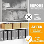 SpaceAid 8 Pack Bed Sheet Organizers and Storage, Foldable Sheet Organizer for Linen Closet, Sheets Set Folder Keeper with Window XL (Queen & King Size) Bedding Container (Gray, 8 Pack) - Image 2